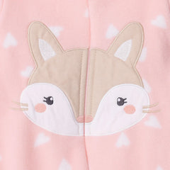 HelloBaby Newborn Polar Footed Jumpsuit - Pink Printed