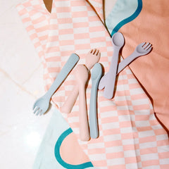 Pippeta Silicone Spoon & Fork - Sea Salt
