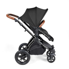 Ickle Bubba Stomp Luxe Travel System with i-Size Stratus Car Seat & ISOFIX Base 12 pcs - Black & Midnight & Tan