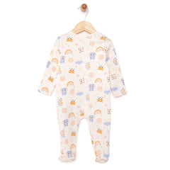 HelloBaby Newborn Girl Footed Jumpsuit - Beige