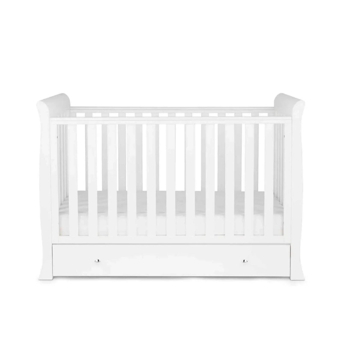 Ickle Bubba Snowdon Mini Cot Bed White - Premium Sprung Mattress