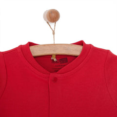 HelloBaby Basic Rib Cardigan - Red