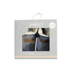Juddlies Organic Cottage Slippers 0-4M Lake Blue