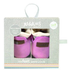 Juddlies Organic Cottage Slippers 0-4M Sunset Pink